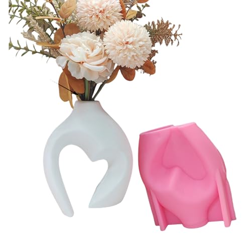 Einzigartige Silikon Crafting Formen Vase Formen Hohl Herzform Blütenknopfform Epoxidharzform Stiftspeicherhalter Formen von KHZen