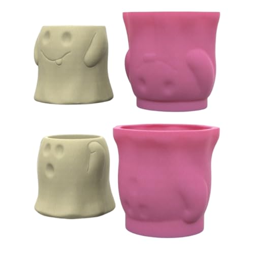 Handwerksschädelgeformte Vase Mit Robustem Silikonformhandwerk Zubehör Für Harz Und Lehmhause Dekoration von KHZen
