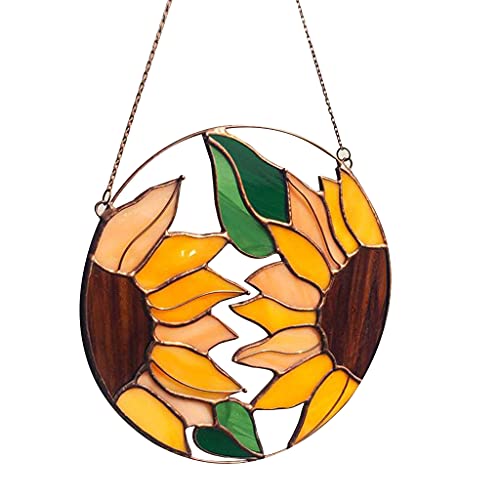 KHZen Bunt Gefärbter Acryl Ornament Sonnenblumenkranz Fenster Hängende Anhängerdekoration von KHZen