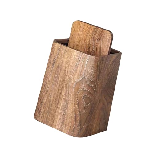 KHZen Stylishes Brown Desktop Abfallkorb Mülleimer Mit Holzkörnern Finish Für Schlafzimmer Und Büros Miniaturmüll Dose von KHZen