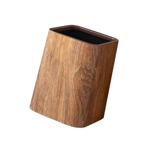 KHZen Stylishes Brown Desktop Abfallkorb Mülleimer Mit Holzkörnern Finish Für Schlafzimmer Und Büros Miniaturmüll Dose von KHZen