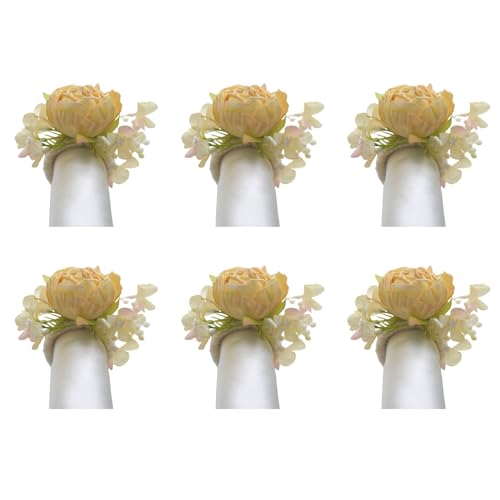 Packung Mit 6 Eleganten Serviettenringen Künstliche Blumenserviettenhalter Eleganter Tisch Schmücken Für Bankette Und Versammlungen Packung Mit 6 Eleganten Serviettenringen Künstliche Blumenserviettenhalter Eleganter Tisch Schmücken Für Bankette Und Versammlungen von KHZen