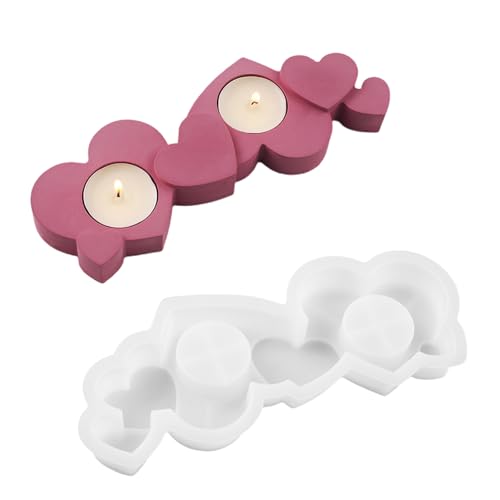 Robustes Harz Double Loch Heart Crafting Silikonformen Für Handwerksprojekte Wie Kerzenhalter Und Blumentöpfe von KHZen