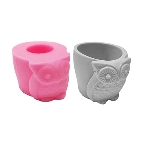 Süße Eule Silikonform Sukkulenten Beton Blütenblätter Vase Gipszement Formform Form Kerzenhalter Form Form von KHZen