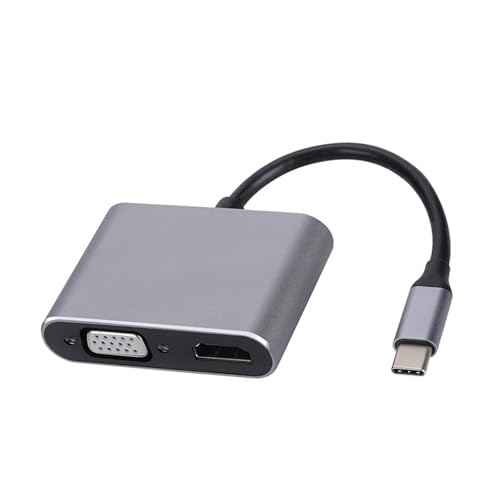 USB C Zu HDTV VGA Adapter Für Monitore 4K@30Hz HDTV Zu USB C Dock Station USB Typ C Zu HDTV Kabel Für PC Laptop von KHZen