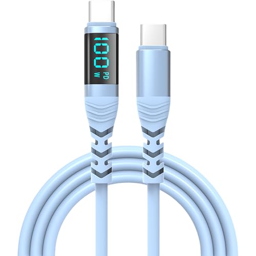 USB C Zu USB C Ladungskabel 100W Digitalanzeige Schnellladungsdaten Synchronisationskabel Für Telefon 15 Smartphones Tablets Laptops Schnelles Kabel von KHZen