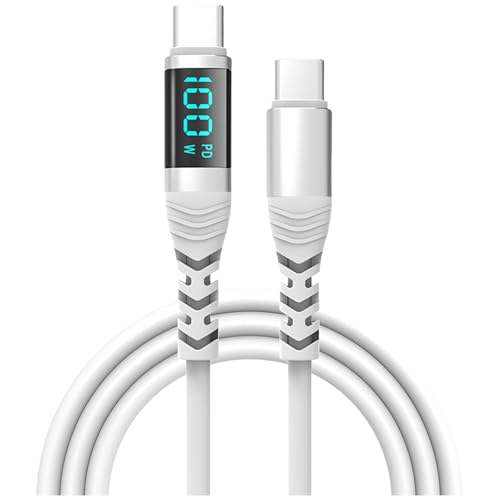 USB C Zu USB C Ladungskabel 100W Digitalanzeige Schnellladungsdaten Synchronisationskabel Für Telefon 15 Smartphones Tablets Laptops Schnelles Kabel von KHZen