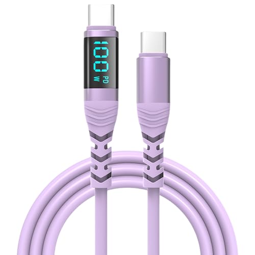 USB C Zu USB C Ladungskabel 100W Digitalanzeige Schnellladungsdaten Synchronisationskabel Für Telefon 15 Smartphones Tablets Laptops Schnelles Kabel von KHZen