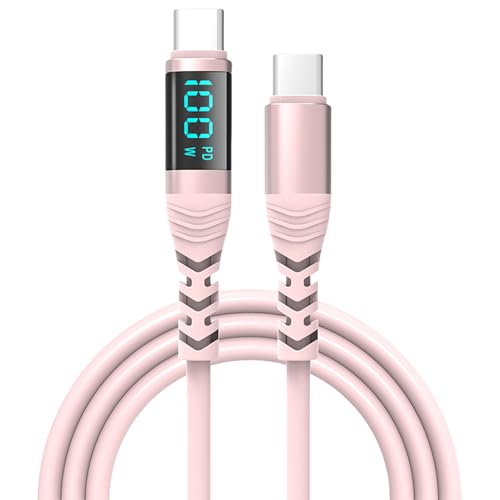 USB C Zu USB C Ladungskabel 100W Digitalanzeige Schnellladungsdaten Synchronisationskabel Für Telefon 15 Smartphones Tablets Laptops Schnelles Kabel von KHZen