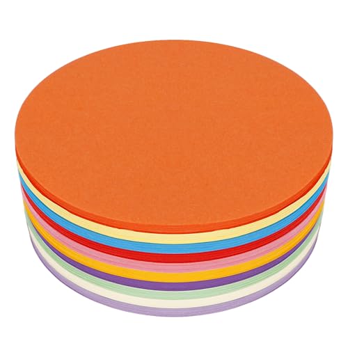500 Stück Moderationskarten Set, 15cm Rund Origami Papier, 10 Farben Moderationskarten Rund, Moderationskoffer Rund, Lehrerbedarf, Moderationskarten für Büro Schule Präsentation Und Moderation von KHstylehoo