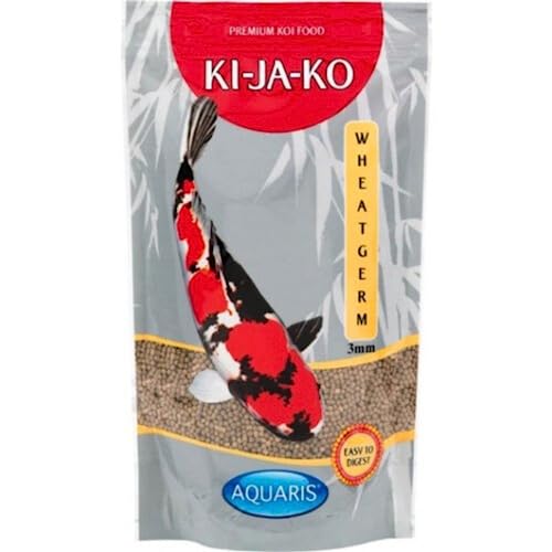 KI-JA-KO Wheatgerm spezielles, hochwertiges Futter für Kois 1 kg / 3 mm - mit einem hohen Gehalt an Weizenkeimen, für die Fütterung im Frühling und im Herbst von KI-JA-KO