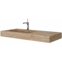 Kiamami Valentina - 100Cm Hpl Badezimmer Waschbecken Honig Eiche Holz Effekt von KIAMAMI VALENTINA