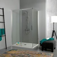 70X120 Cm Duschkabine Aus 6 Mm Transparentem Sicherheitsglas, Teilgerahmt Dream von KIAMAMI VALENTINA