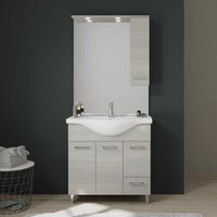 85 Cm Badezimmermöbel-Set In Eiche Grau Holzoptik Rimini von KIAMAMI VALENTINA