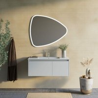 Badezimmerschrank Mattweisser100 Cm, Waschbecken Und Klappspiegel Monaco von KIAMAMI VALENTINA