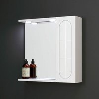 Badezimmerspiegel, 58 Cm, Weiss, Wandschrank Mit Aluminiumtür Und Led-Strahlern von KIAMAMI VALENTINA