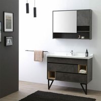 Badmöbel Auf Füssen 101Cm Mit Waschbecken In Industriellem Stil Mit Spiegel Vienna Badmöbel Auf Füssen 101Cm Mit Waschbecken In Industriellem Stil Mit Spiegel Vienna von KIAMAMI VALENTINA