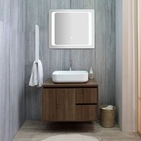 Kiamami Valentina - Badmöbel Hängend 75 Cm In Dunklem Nussbaum Und Led Touch Spiegel Siena Kiamami Valentina - Badmöbel Hängend 75 Cm In Dunklem Nussbaum Und Led Touch Spiegel Siena von KIAMAMI VALENTINA