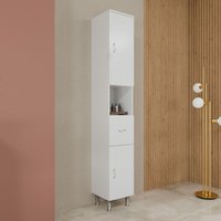 Bodenstehender Badezimmer-Unterschrank Weiss Glänzend h 198 Cm Easy von KIAMAMI VALENTINA