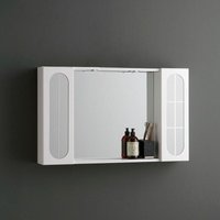 Kiamami Valentina - Container Badezimmerspiegel 92Cm 2 Wandschränke Mit Spiegeltür Und Led-Licht von KIAMAMI VALENTINA