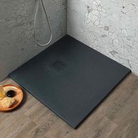 Anthrazitgraue Duschwanne 80X80cm, Mineralguss Muse von KIAMAMI VALENTINA