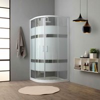 Elegante Viertelkreisdusche 80Cm Mit Glasdekor Querstreifen Venere von KIAMAMI VALENTINA