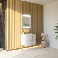Kiamami Valentina - Gebogener Wandschrank Für Badezimmer 70Cm Weiss Glänzend Led Spiegel 80X60 Los Angeles Kiamami Valentina - Gebogener Wandschrank Für Badezimmer 70Cm Weiss Glänzend Led Spiegel 80X60 Los Angeles von KIAMAMI VALENTINA