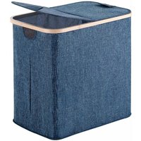 Grosser Wäschekorb Aus Bambus Und Blauem Polyester von KIAMAMI VALENTINA