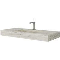 Kiamami Valentina - Waschtisch Holzoptik Eiche Weiss 100Cm Aus Hpl von KIAMAMI VALENTINA