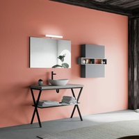 Kiamami Valentina - Industrieller Badezimmerschrank Metallbock 100Cm, Betonplatte Und Waschbecken Lagos von KIAMAMI VALENTINA