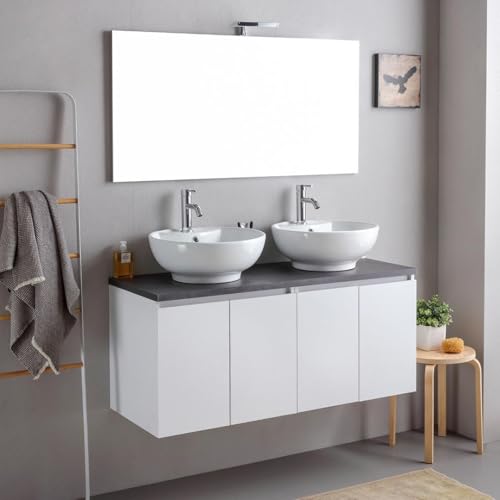 KIAMAMI VALENTINA 120 cm breiter Unterschrank mit anthrazitfarbener Waschtischplatte und Spiegel | Bilbao KIAMAMI VALENTINA 120 cm breiter Unterschrank mit anthrazitfarbener Waschtischplatte und Spiegel | Bilbao von KIAMAMI VALENTINA