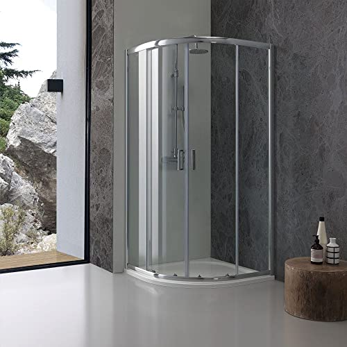 90 × 90 Viertelkreis Eckeinstieg Duschkabine aus Transparentem 6 Mm Kristallglas | Giada von KIAMAMI VALENTINA