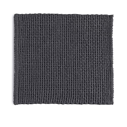 KIAMAMI VALENTINA Badematte aus Grauer Baumwolle und Mikrofaser 50x50 Frangipani von KIAMAMI VALENTINA