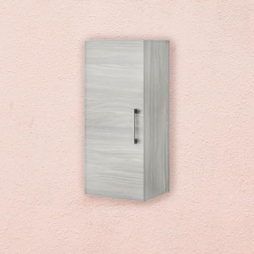 KIAMAMI VALENTINA Hängeschrank in Graueiche Holzoptik mit Glas-Regalboden | Rimini von KIAMAMI VALENTINA