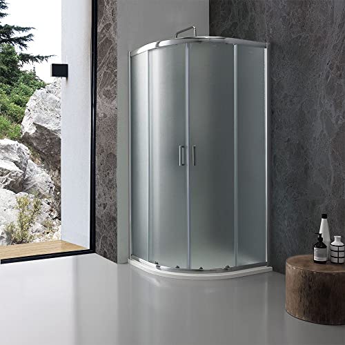KIAMAMI VALENTINA Halbkreisförmige Duschabtrennung 80x80 cm 6 mm raues Mattes Glas | Giada von KIAMAMI VALENTINA