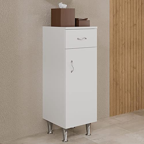 KIAMAMI VALENTINA Weißer Badezimmerschrank mit Chromfüßen von KIAMAMI VALENTINA