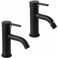 Armaturen-Mischer-Set Für Waschbecken Und Bidet Schwarz Matt Fassa von KIAMAMI VALENTINA