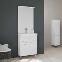 Kiamami Valentina - Unterschrank, Keramikwaschtisch, Spiegel, Led – Beleuchtung, Hängeschrank, Bodenstehend Easy von KIAMAMI VALENTINA