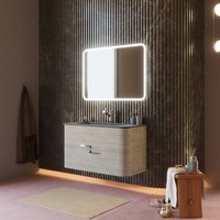 Kiamami Valentina - Badezimmer-Wandschrank 100 Cm Arktische Eiche Schwarz Harz Waschbecken Hollywood Kiamami Valentina - Badezimmer-Wandschrank 100 Cm Arktische Eiche Schwarz Harz Waschbecken Hollywood von KIAMAMI VALENTINA