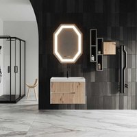 Kiamami Valentina - Badezimmerschrank 80Cm Schwebend Frontale Rovere Oro Cannettato Cortina Kiamami Valentina - Badezimmerschrank 80Cm Schwebend Frontale Rovere Oro Cannettato Cortina von KIAMAMI VALENTINA