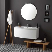 Kiamami Valentina - Badschrank Hängend 102 Cm Weiß Lackiert Mit Rundspiegel Riva von KIAMAMI VALENTINA