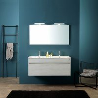 Moderne Badezimmermöbel In Grau 120 Cm Mit Doppelwaschbecken i Serie Sole von KIAMAMI VALENTINA