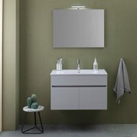 Schwebendes Badezimmermöbel 80Cm 2 Türen Grau Moon Silvia von KIAMAMI VALENTINA