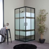 Duschkabine, 80X120 Cm, Mattschwarzer Rahmen, Satiniertes Glas, 6 Mm City Duschkabine, 80X120 Cm, Mattschwarzer Rahmen, Satiniertes Glas, 6 Mm City von KIAMAMI VALENTINA
