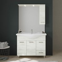 Kiamami Valentina - 106 Cm Unterschrank, Waschtisch, Spiegel Mit Hängeschrank Und Beleuchtung Rimini von KIAMAMI VALENTINA