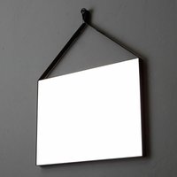 Kiamami Valentina - Rechteckiger Spiegel Cm 70X50 Mit Schwarzem Öko-Lederrahmen Für Das Badezimmer von KIAMAMI VALENTINA