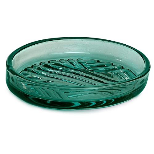 Seifenschale aus kornblumengrünem Glas von KIAMAMI VALENTINA