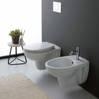 Set Aus Wc Und Bidet, Wandhängend, Glänzend Weiss Cipro von KIAMAMI VALENTINA