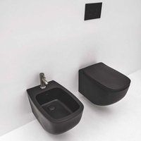 Wand-Wc-Set Aus Matt Schwarzer Sanitärkeramik Mozart von KIAMAMI VALENTINA