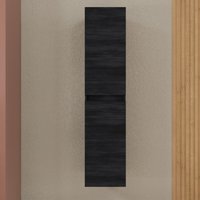Kiamami Valentina - Wandhängende Badezimmersäule 2 Türen Eiche Dunkelgrau von KIAMAMI VALENTINA